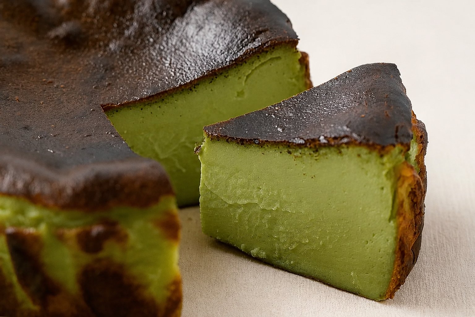 Matcha Basque Cheesecake 抹茶バスクチーズケーキ Matcha Basque Cheesecake 抹茶バスクチーズケーキ