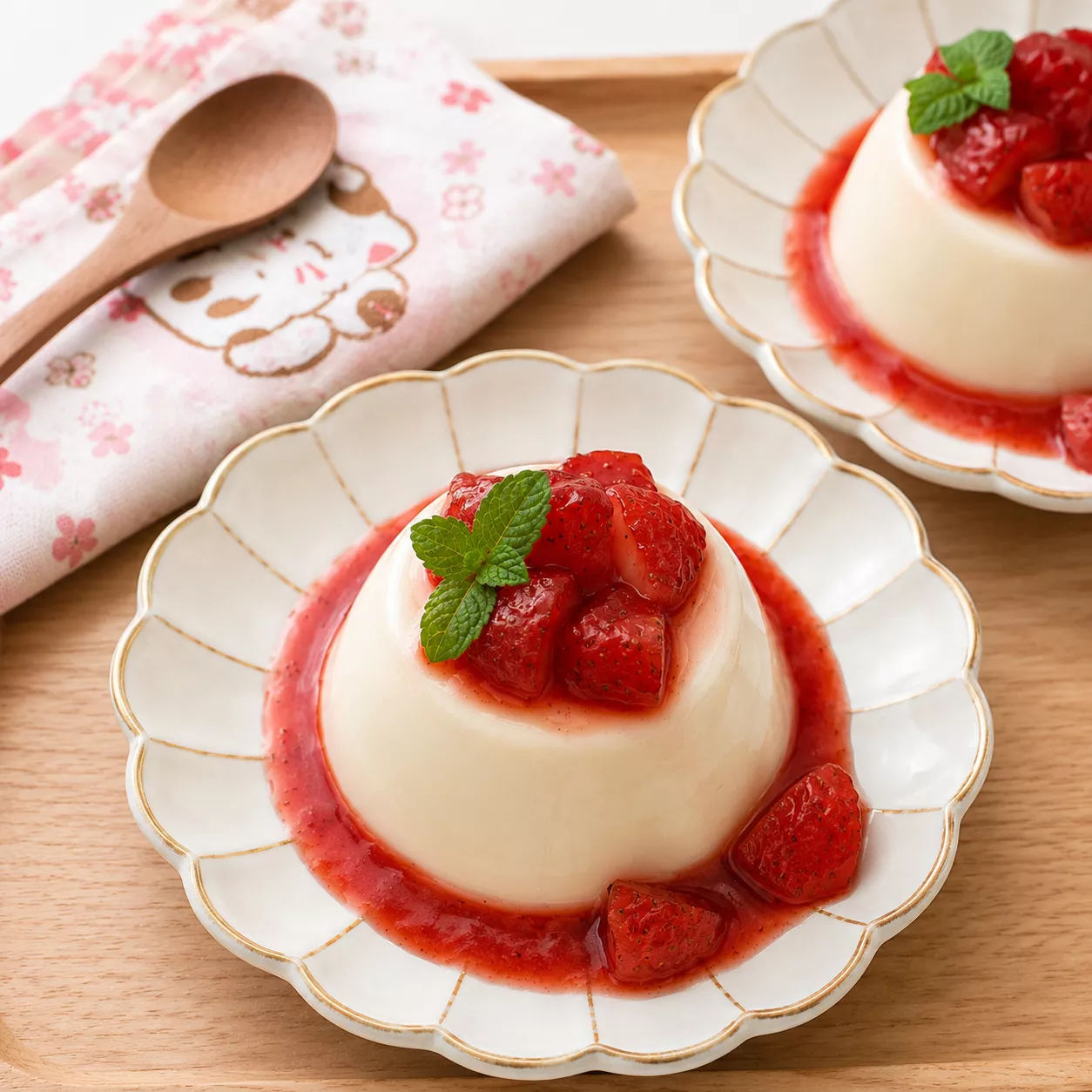 Strawberry Panna Cotta 苺パンナコッタ Strawberry Panna Cotta 苺パンナコッタ
