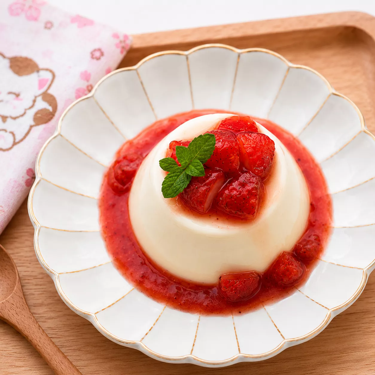 Strawberry Panna Cotta 苺パンナコッタ Strawberry Panna Cotta 苺パンナコッタ