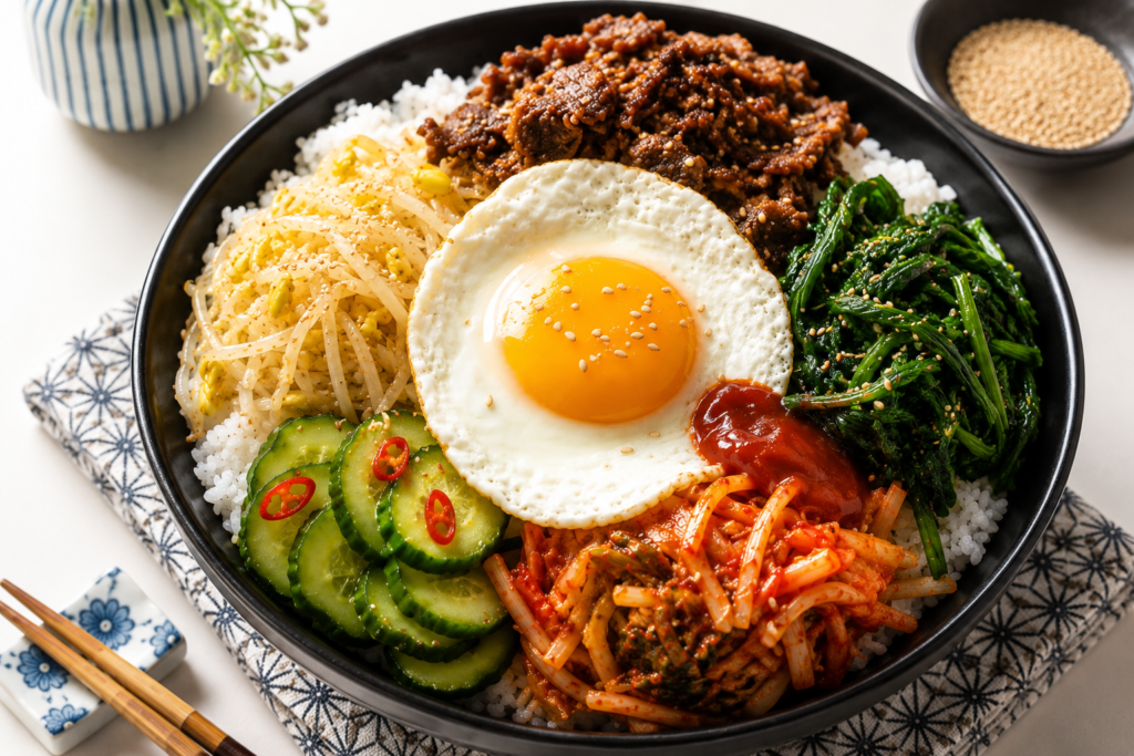 Japanese Spicy Bibimbap 日本の辛いビビンバ