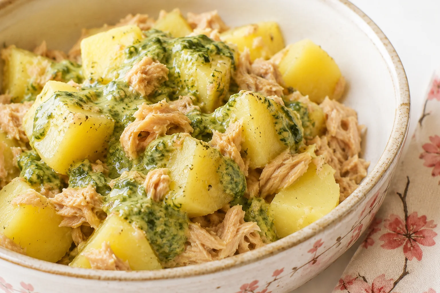 Basil and cheese baked potatoes and tuna (5) Basil and cheese baked potatoes and tuna