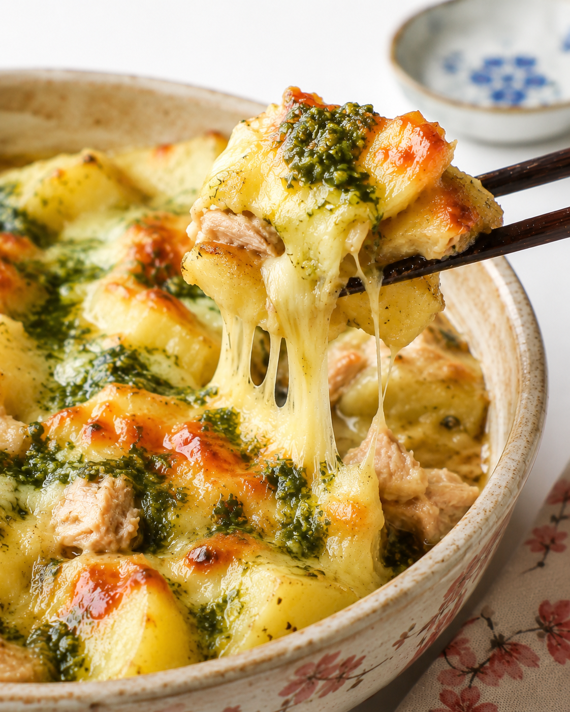 Basil and cheese baked potatoes and tuna Basil and cheese baked potatoes and tuna