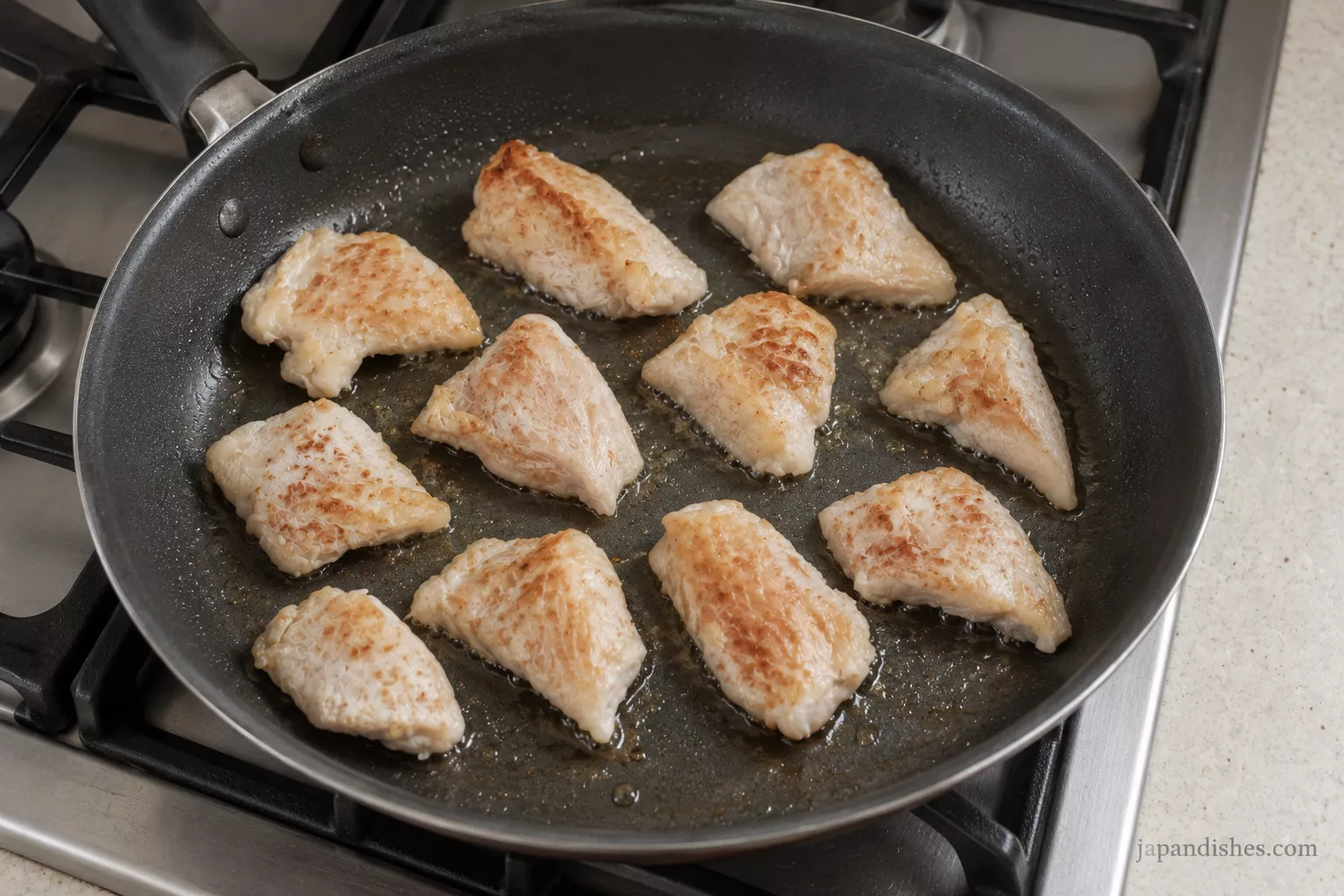 Pan-Fry Until Golden and Fully Cooked delicious and spicy chicken