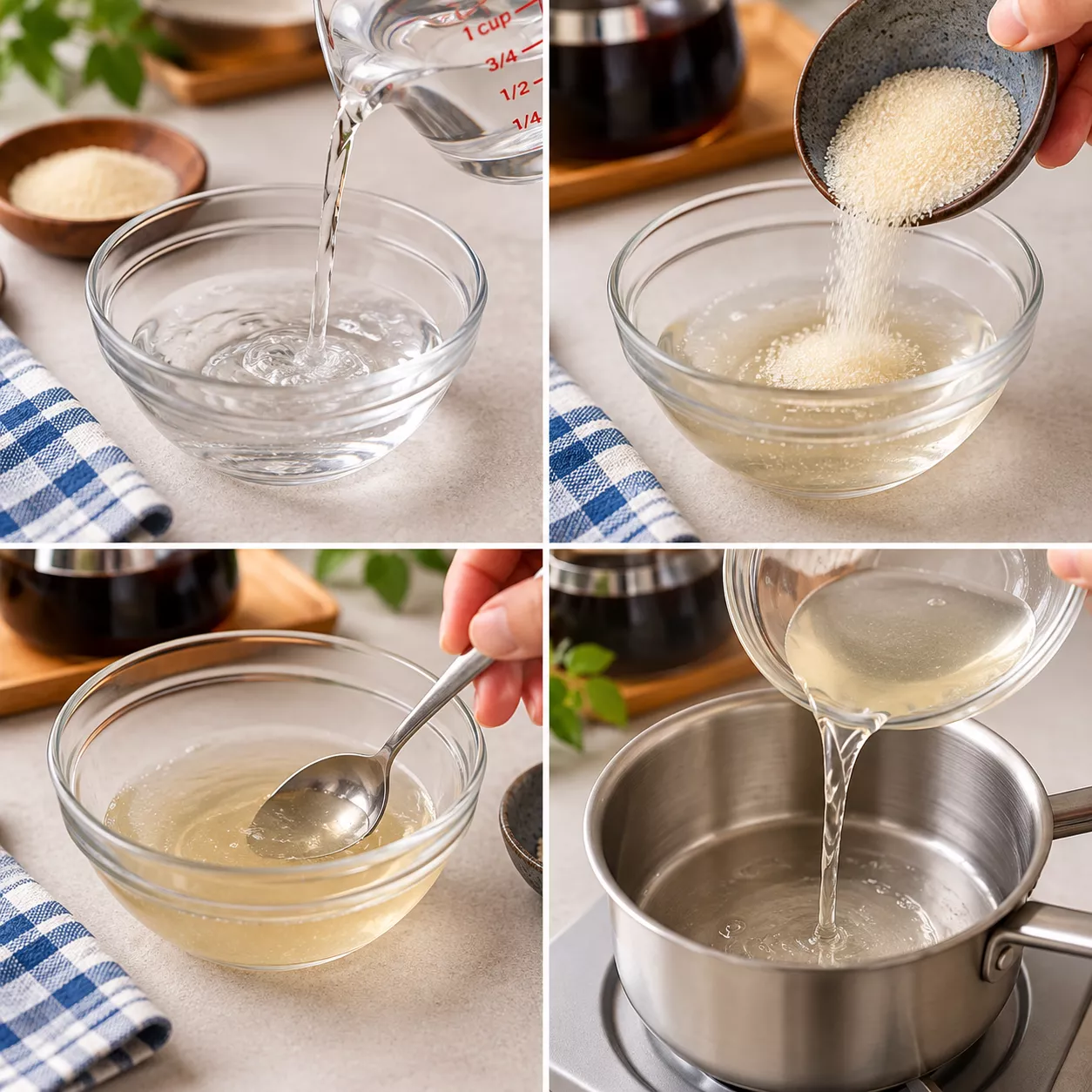 Step 1 Dissolve the Gelatin Coffee Jelly