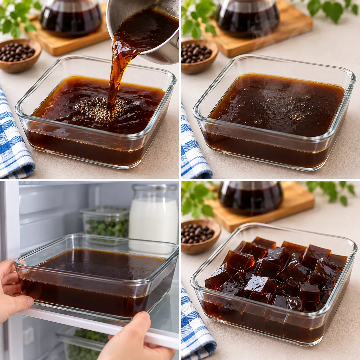 Step 3 Pour and Chill Coffee Jelly