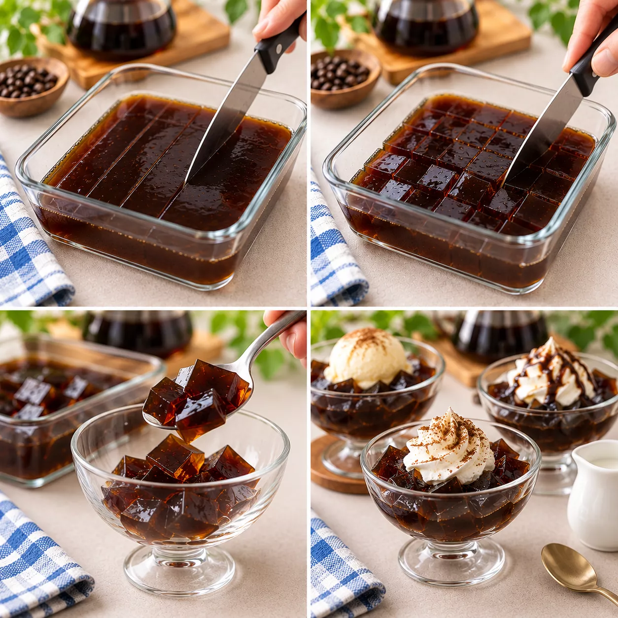 Step 4 Cut and Serve Coffee Jelly